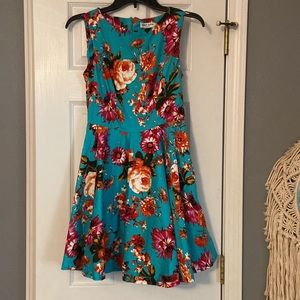 Blue and orange dress